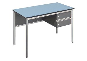 FLEX tanári asztal, 2 fiók - kompaktlemez lappal, 2 fiók, sarkos